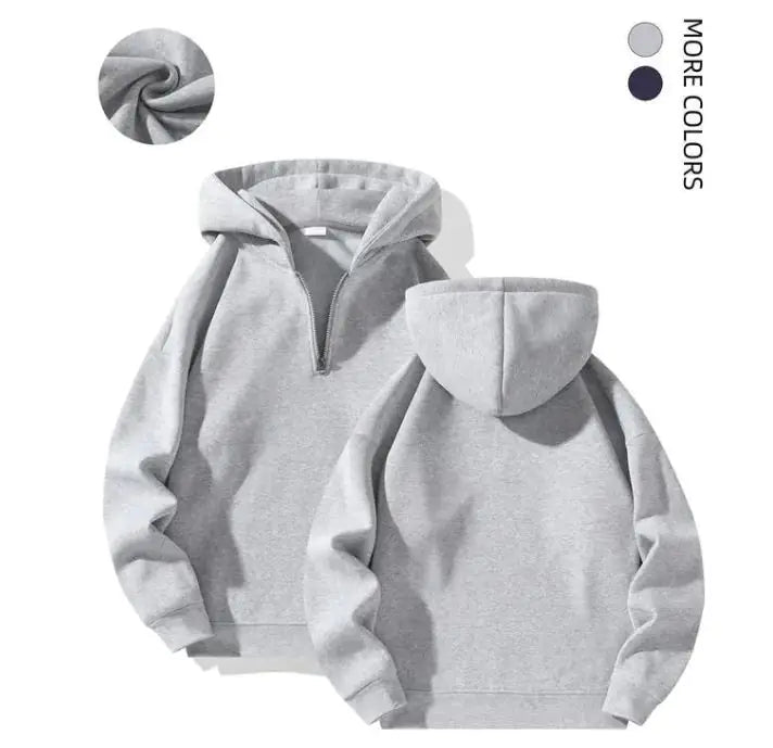 Hoodie half zipped