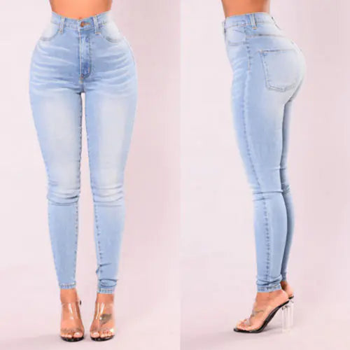 Skinny Denim Jeans med hög midja