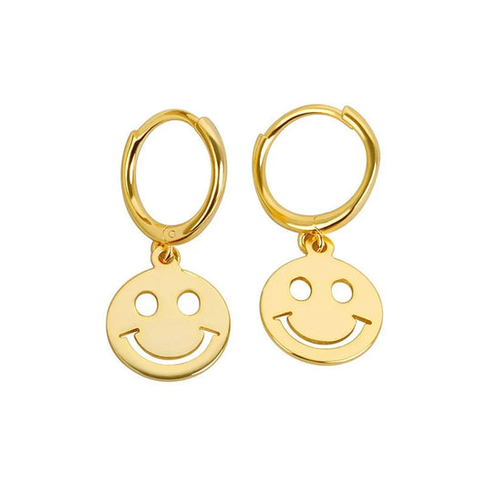 925 Sterling Silver Smiley Face örhängen