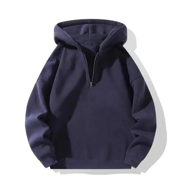 Hoodie half zipped