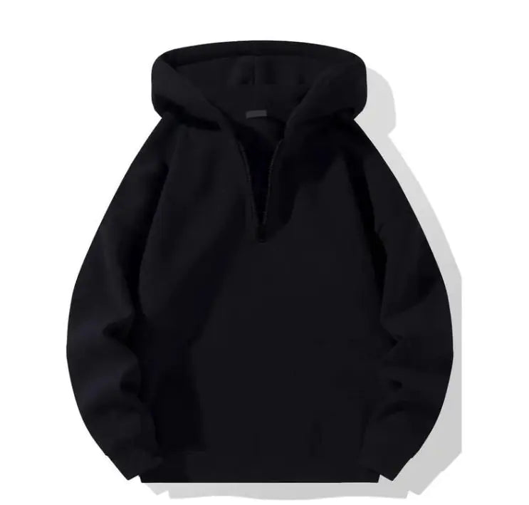 Hoodie half zipped